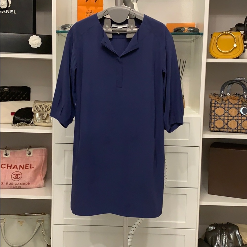 Diane vonFurstenberg navy shift dress.